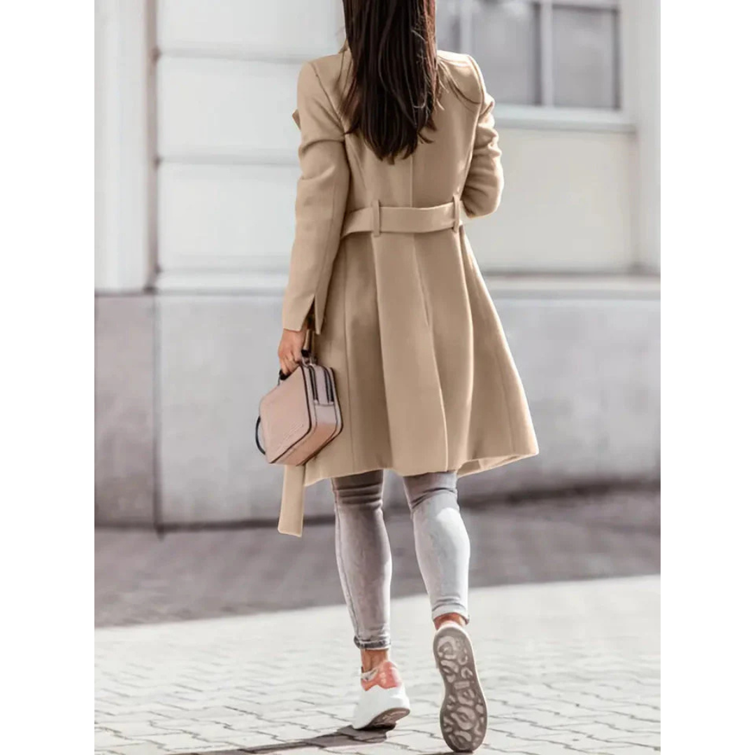 Women's Long Trench Coat – Warm Winter Coat With Soft Inner Lining & Practical Pockets