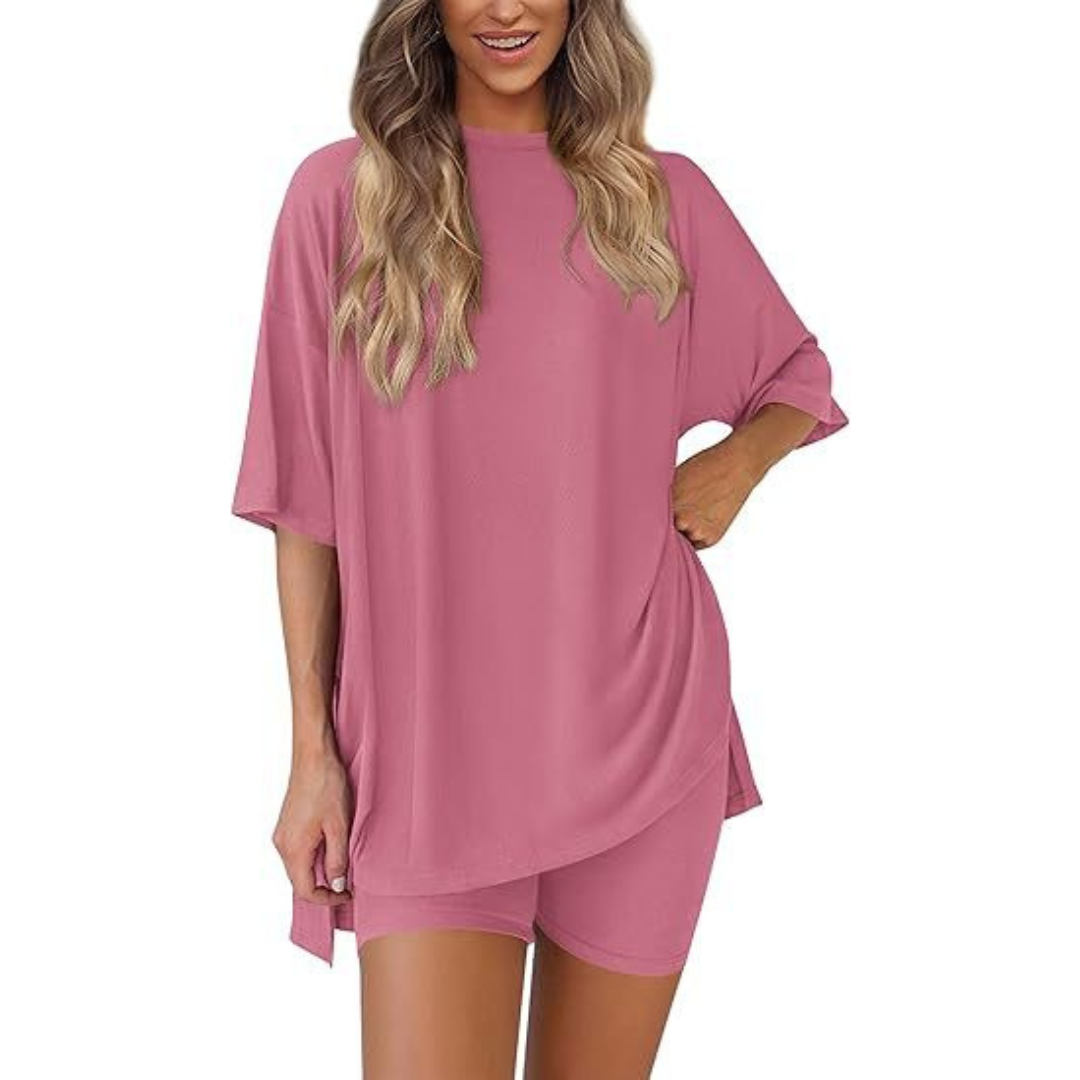 Chic Casual Two-Piece Set – Soft Breathable Fabric, Relaxed Fit Outfit