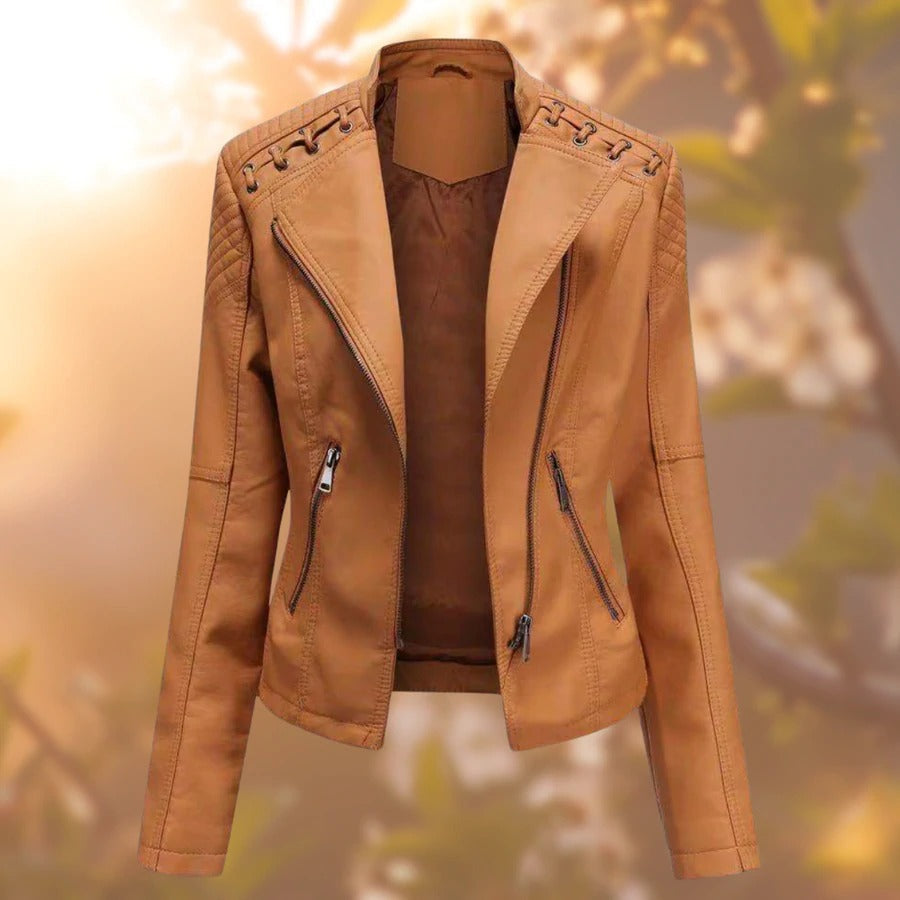 Women's Leather Jacket - Katalina Premium PU Leather Sophisticated Jacket