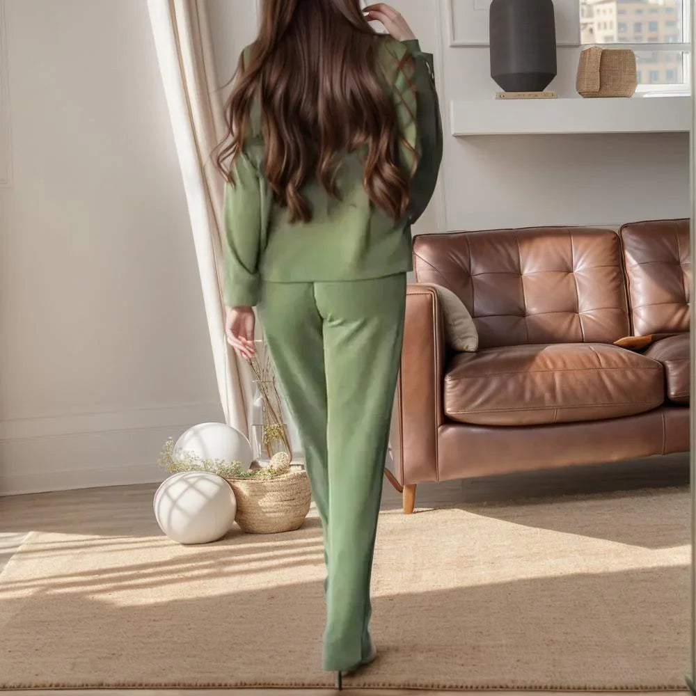 Sleek Soft Shine Outfit – Minimalist Two-Piece Set With Soft Sheen Clothing