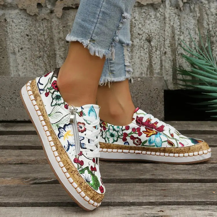 Zapatillas De Deporte Mujer - Comodidad Y Estilo Floral Ideal 0