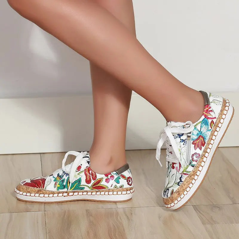 Zapatillas De Deporte Mujer - Comodidad Y Estilo Floral Ideal 4