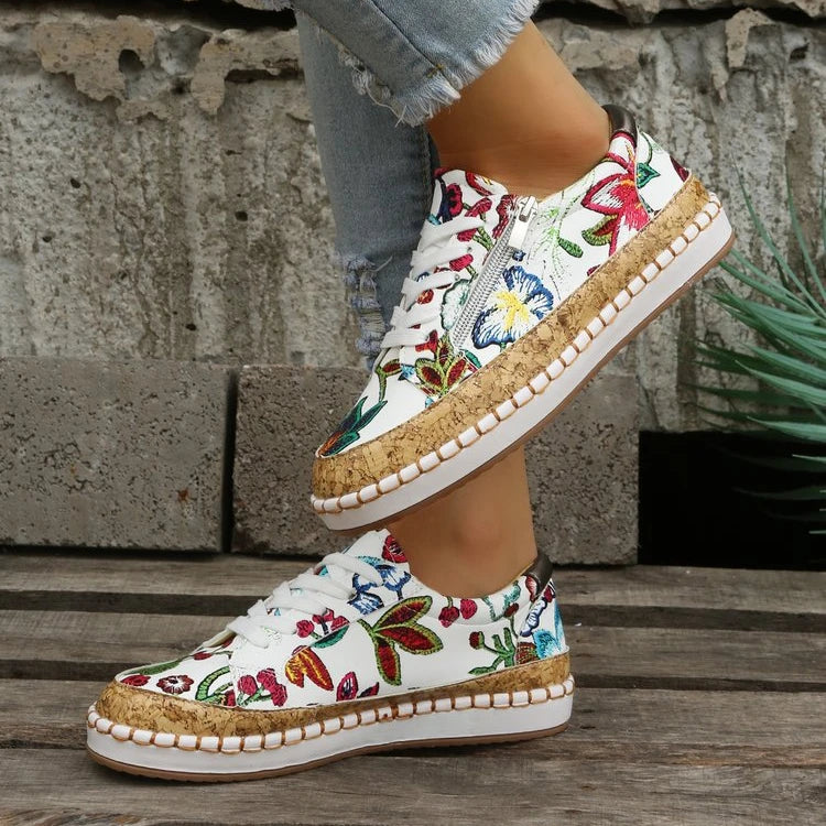 Zapatillas De Deporte Mujer - Comodidad Y Estilo Floral Ideal 5