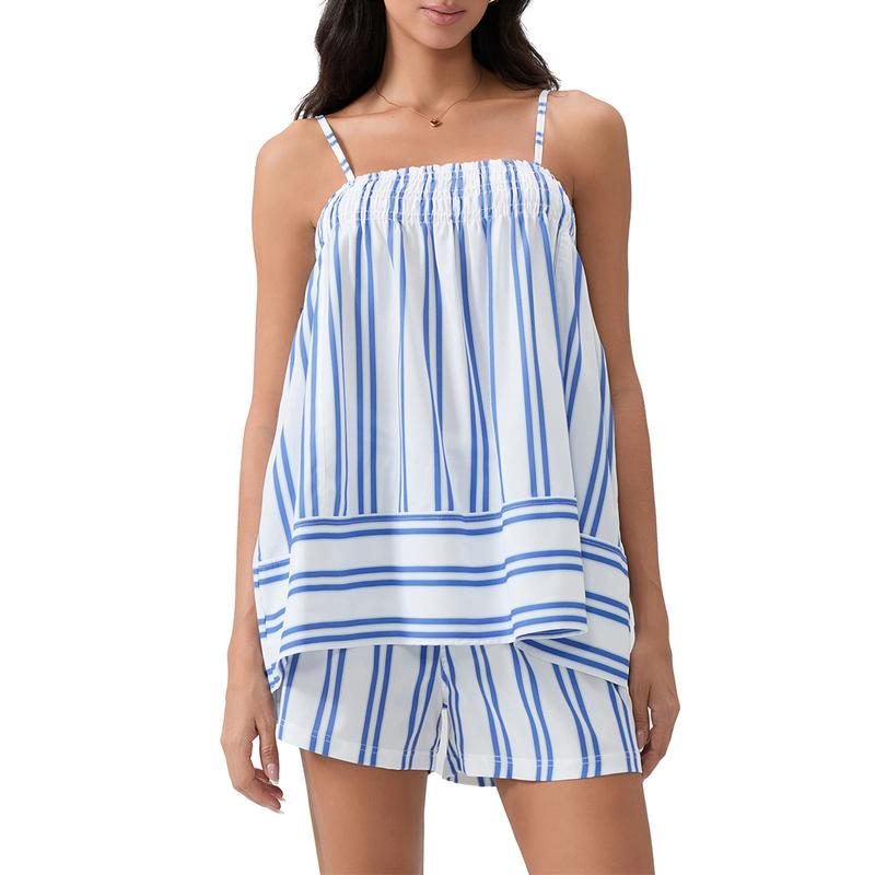 Summer Sleeveless Lounge Co-ord – Casual Multi-Color Summer Outfit, Relaxed Fit