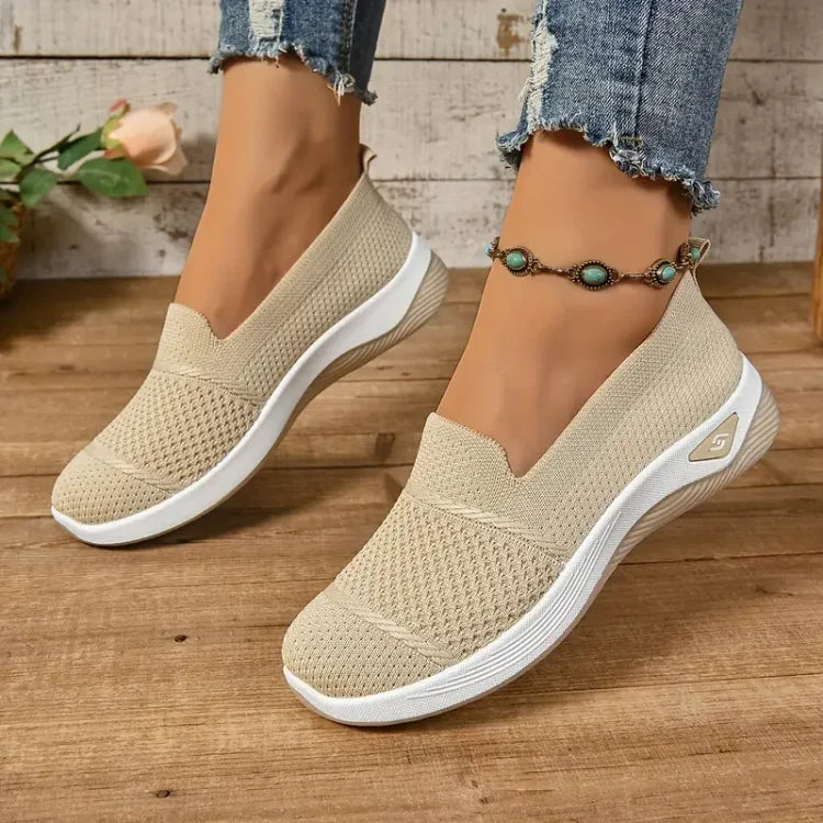 Orthopedic Slip-On Sneakers – Supportive Comfort Lightweight Walking Shoes for Women