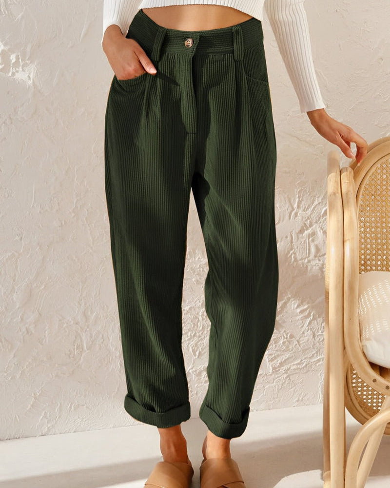 Corduroy Trousers – Stylish Tailored Women’s Pants | Soft Classic Textured Fit