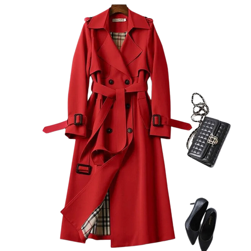 Women's Trench Coat - Long Waterproof Slim Fit Coat | Elegant Winter Outerwear