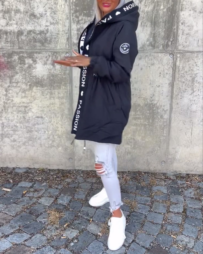 Casual Zip-Up Jacket – Lightweight, Breathable Outerwear with Adjustable Drawstrings