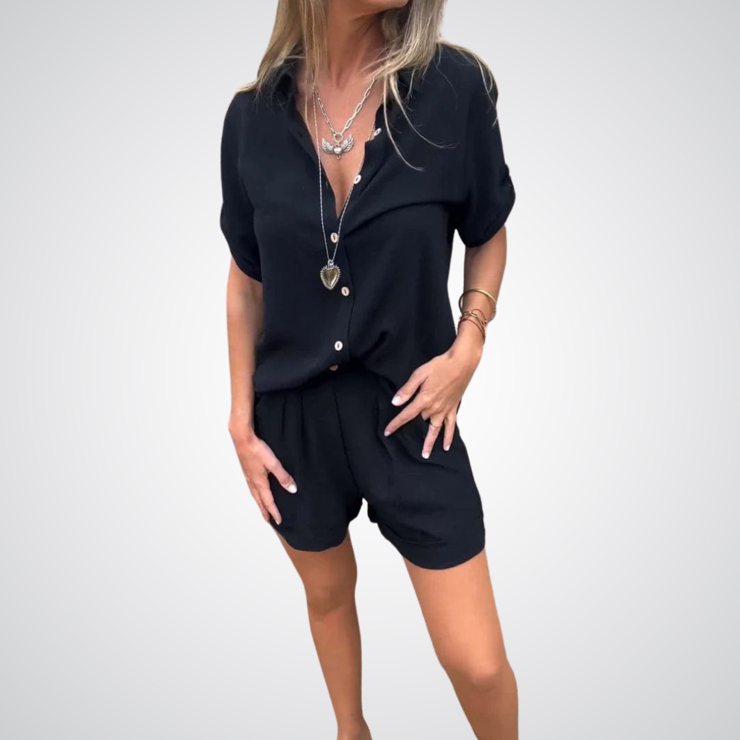 Comfy Two-Piece Set – Lightweight Linen Summer Lounge Outfit, Relaxed Fit