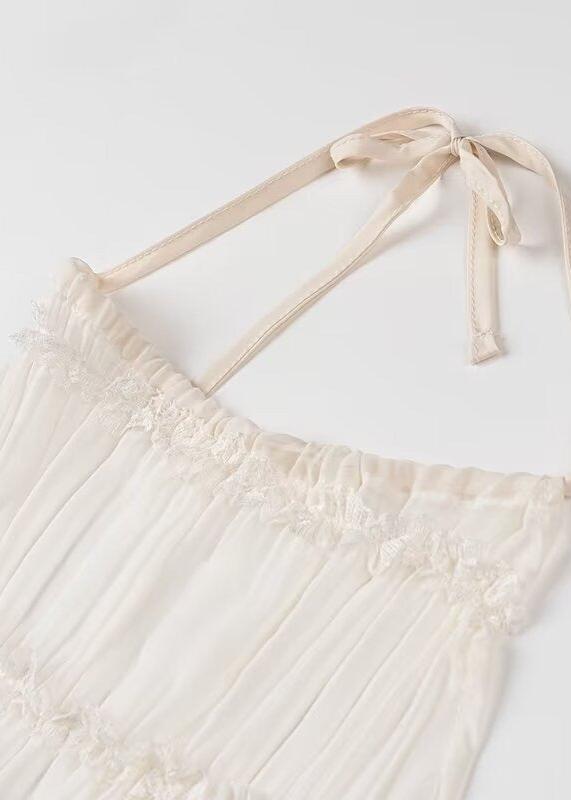 Summer Chiffon Set – Vintage Inspired Halter Neck Top & Maxi Skirt Dress