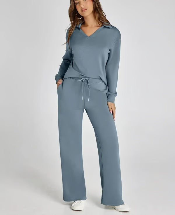 Elegant Lounge Duo - Women's Loungewear Set With Soft Fabric & Relaxed Fit