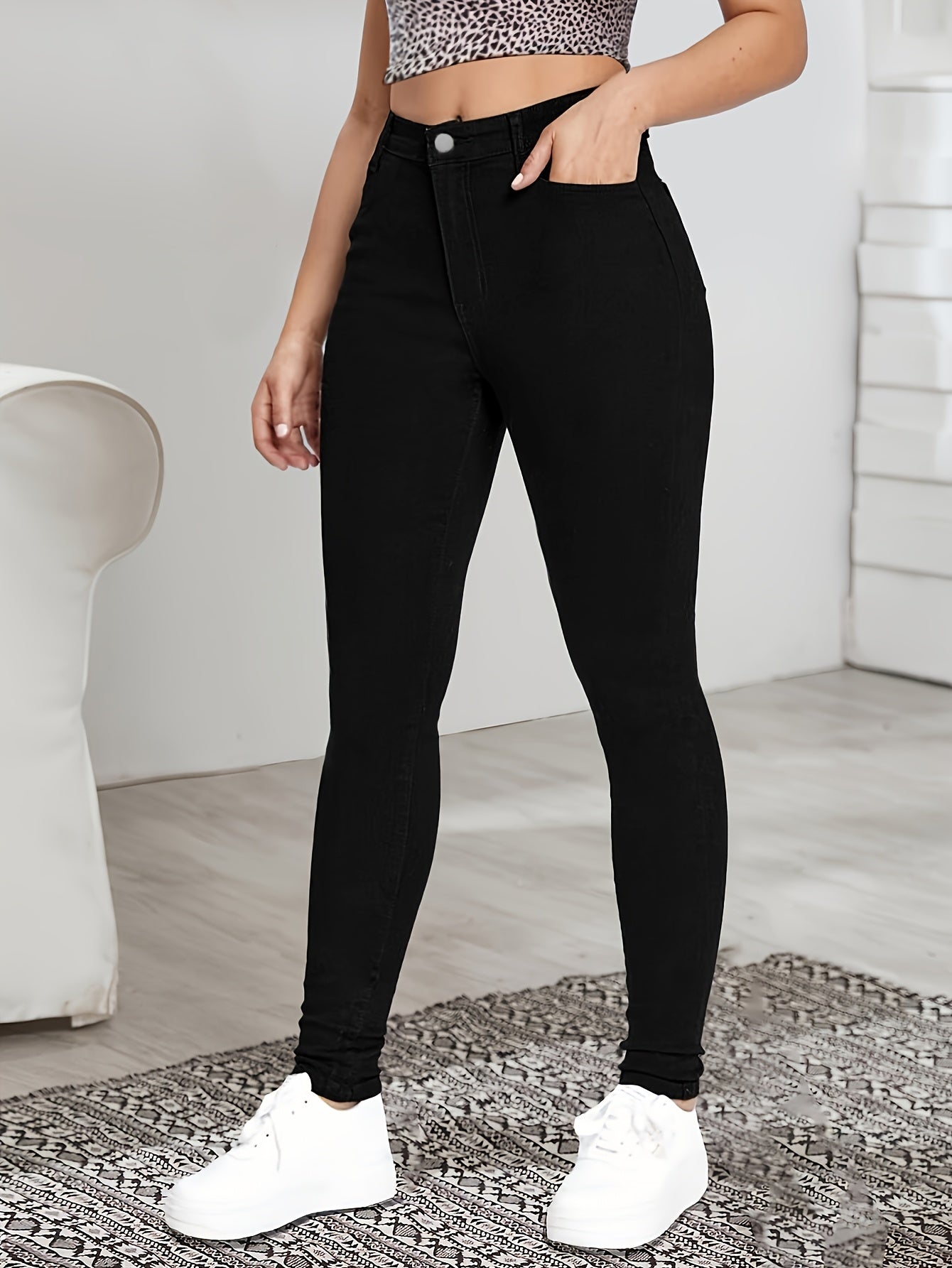 High Waist Skinny Jeans – Sleek Slim Fit Denim With Stretch Fabric
