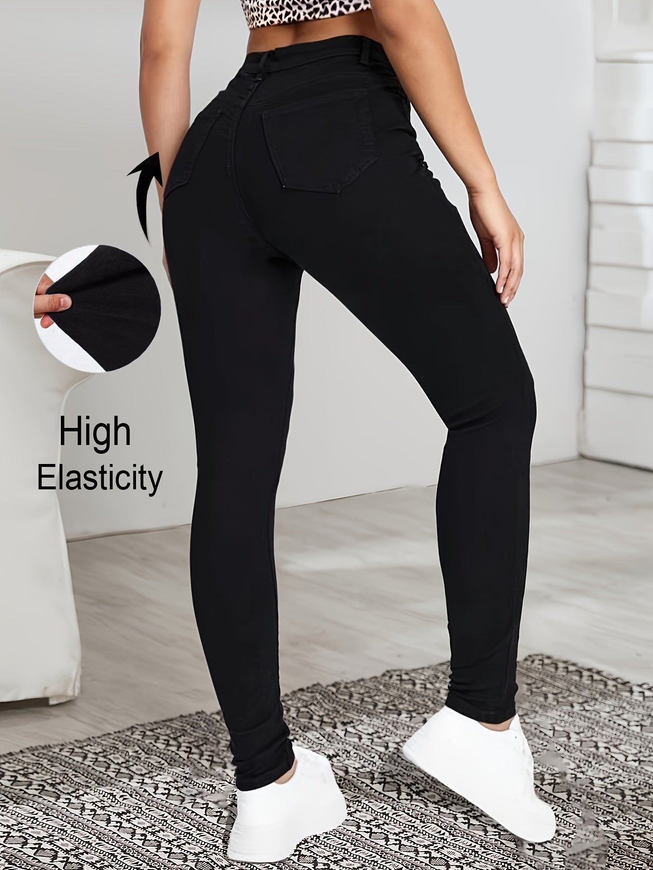 High Waist Skinny Jeans – Sleek Slim Fit Denim With Stretch Fabric