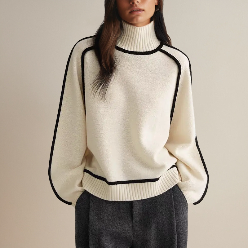 Soft Turtleneck Sweater – Cashmere-Like Cozy Knit Pullover With Ribbed Cuffs