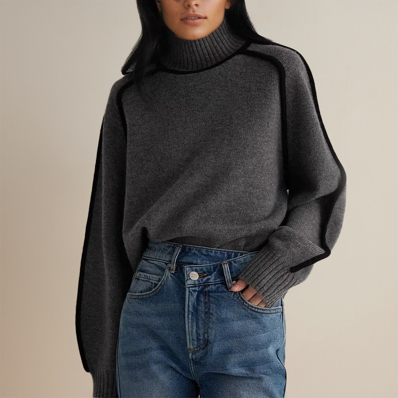 Soft Turtleneck Sweater – Cashmere-Like Winter Knitwear With Ribbed Cuffs