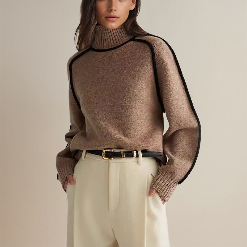Soft Turtleneck Sweater – Cashmere-Like Winter Knitwear With Ribbed Cuffs