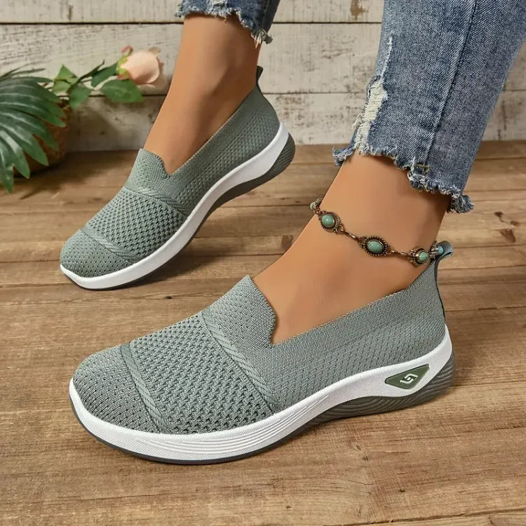 Orthopedic Slip-On Sneakers – Supportive Comfort Lightweight Walking Shoes for Women
