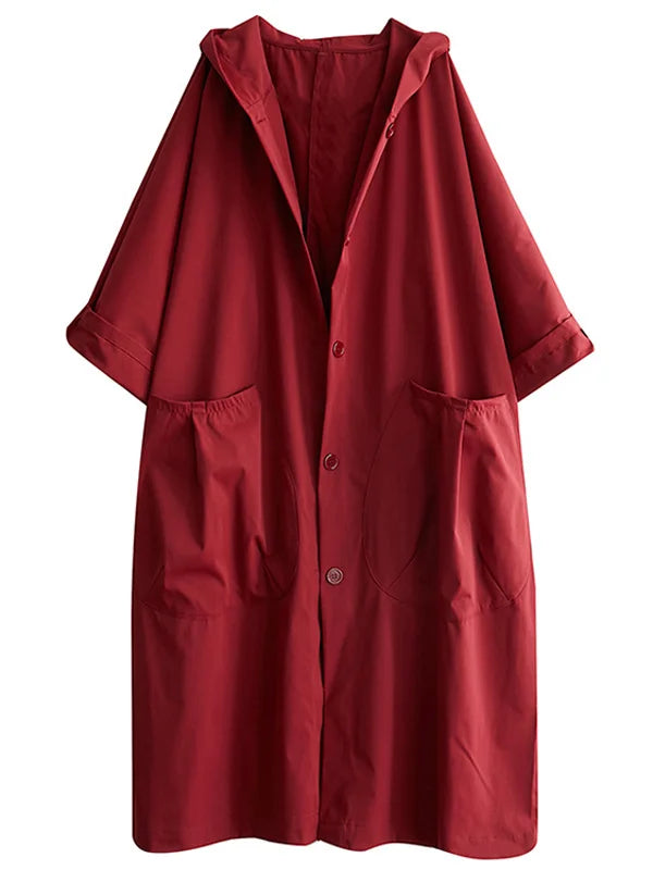 Women's Hooded Trench Coat – Breathable, Relaxed Fit, Stylish Outerwear