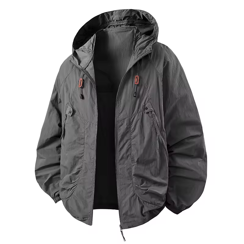 Outdoor Hooded Jacket – Weatherproof, Windproof Raincoat with Adjustable Hood