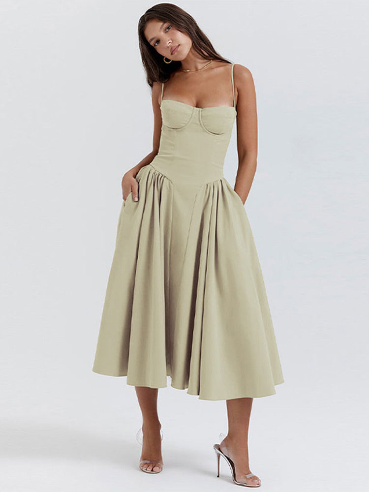 Vintage Tank Dress - Phoebe Long Summer Dress with Flattering Waist Detail