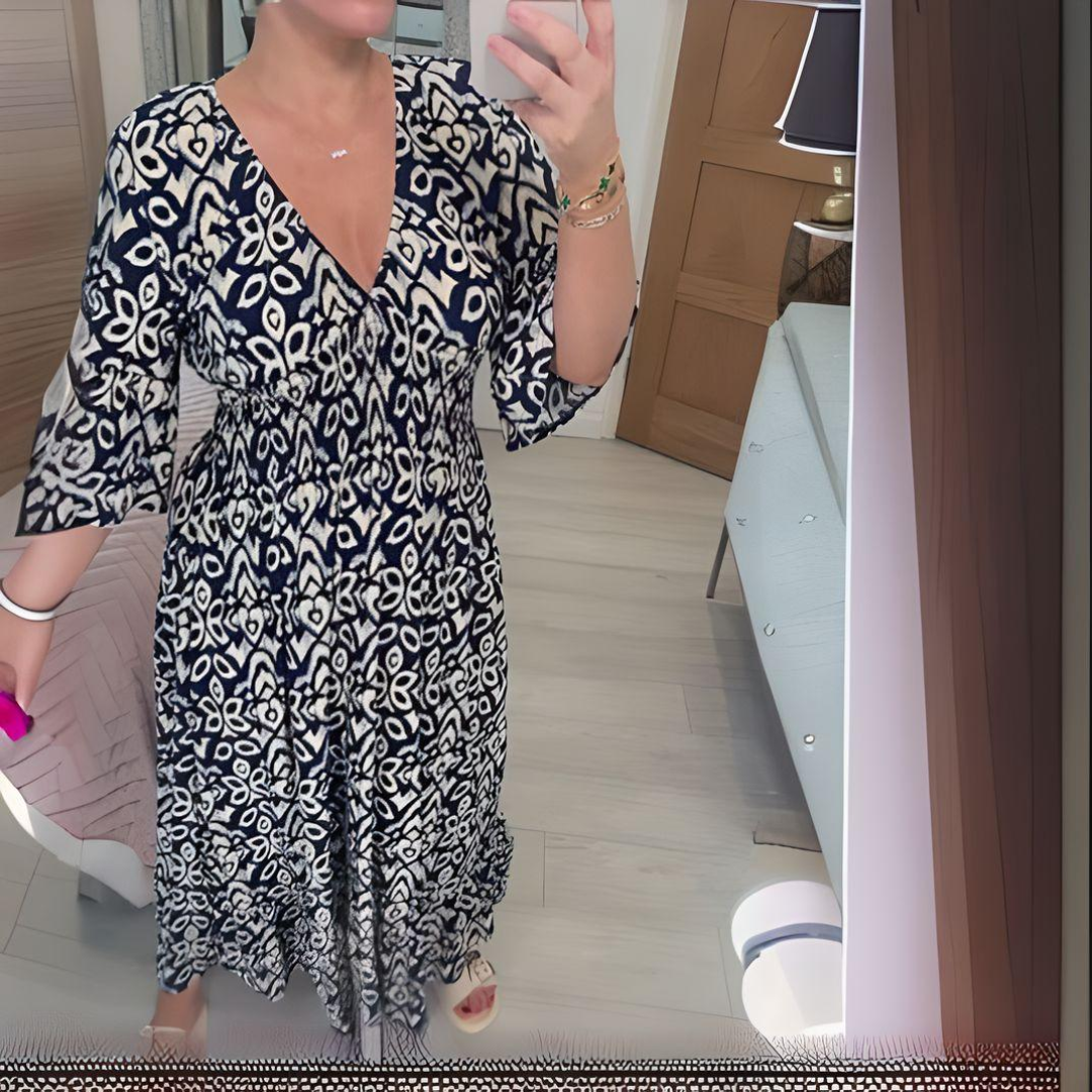 Free-Spirit Print Dress – Lightweight Summer Midi Dress With Relaxed Fit