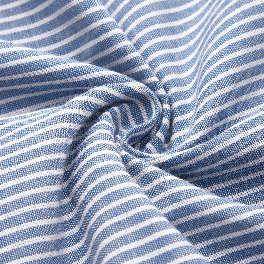 Modern Stripe Midi Dress – Elegant Cotton Blend, Versatile Office & Casual Wear