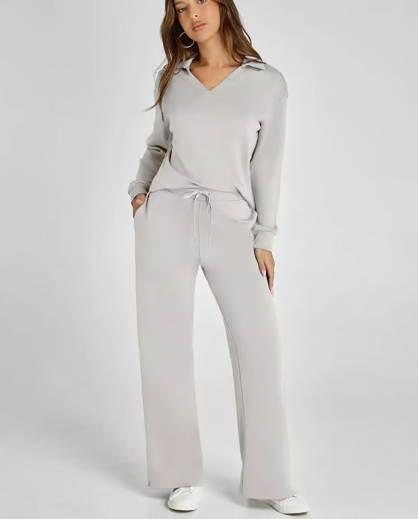 Elegant Lounge Duo - Women's Loungewear Set With Soft Fabric & Relaxed Fit