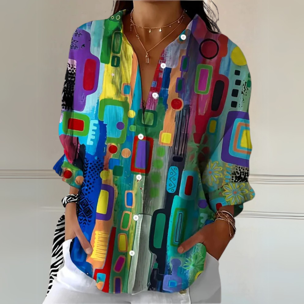 Refined Pattern Blouse – Elegant Women's Blouse | Lightweight Breathable Top