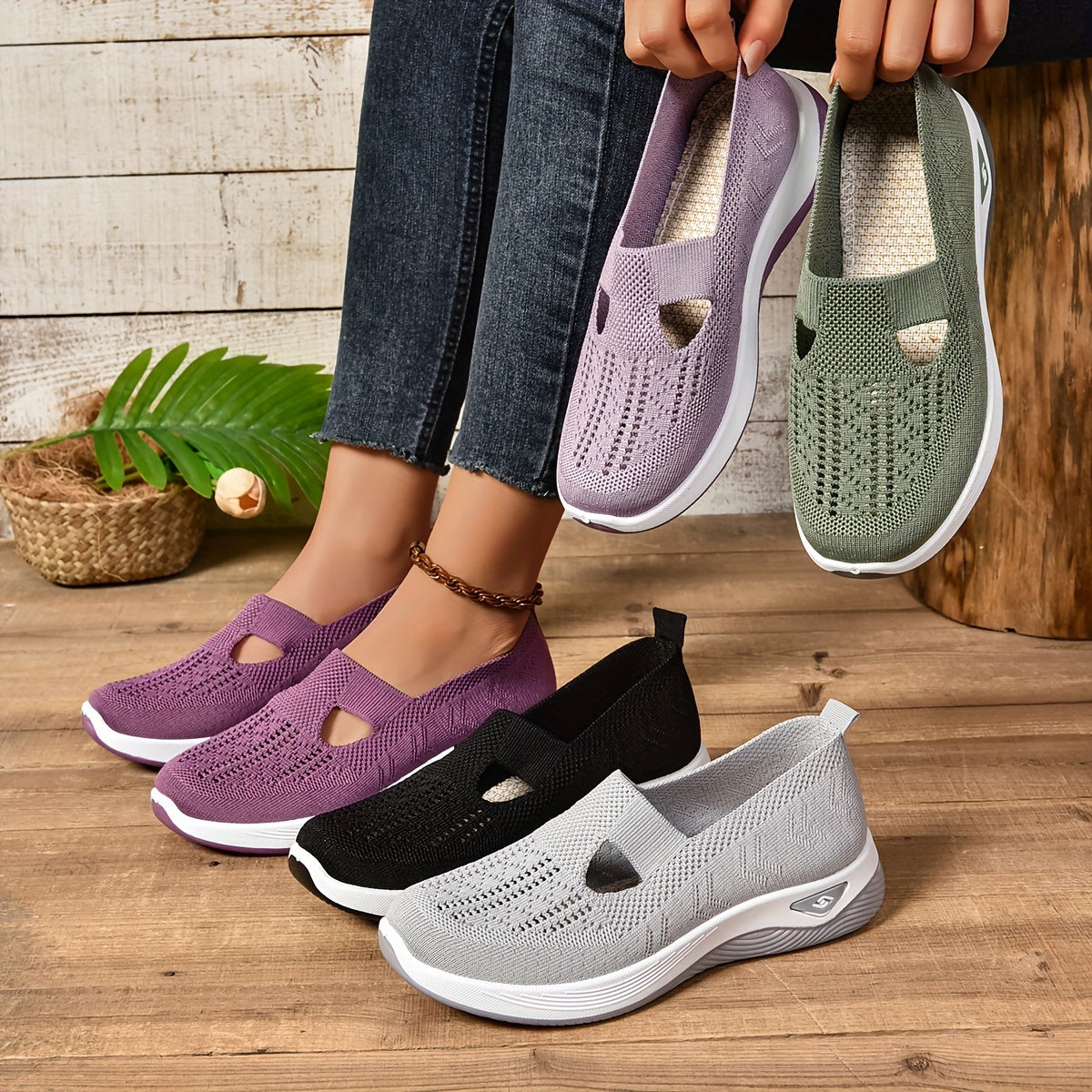 Orthopaedic Slip-On Shoes - Women's Comfortable Footwear with Arch Support & Gel Sole