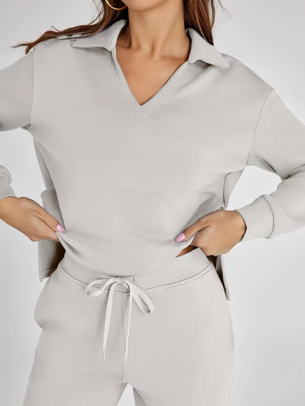 Elegant Lounge Duo - Women's Loungewear Set With Soft Fabric & Relaxed Fit