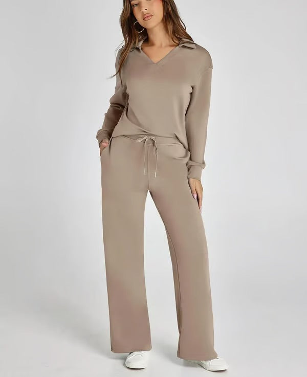 Elegant Lounge Duo - Women's Loungewear Set With Soft Fabric & Relaxed Fit