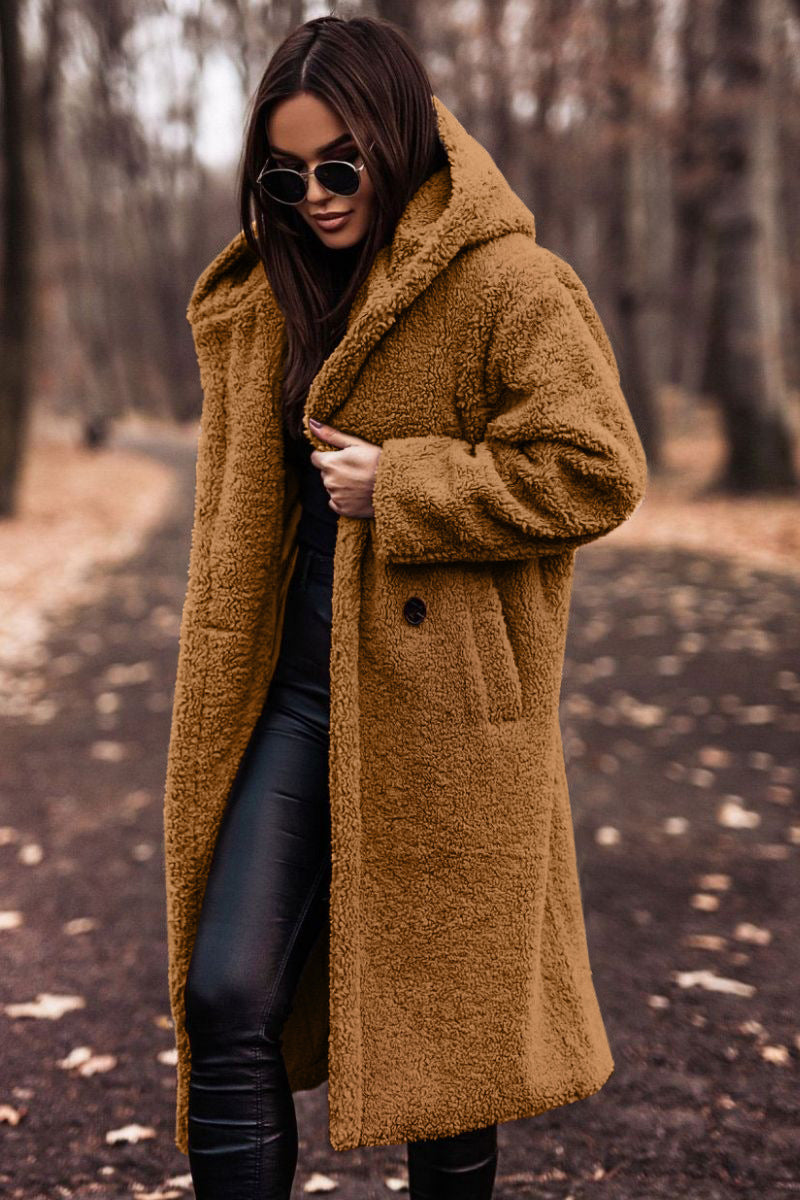 Classic Winter Coat – Wool Blend, Knee Length With Hood & Tailored Fit