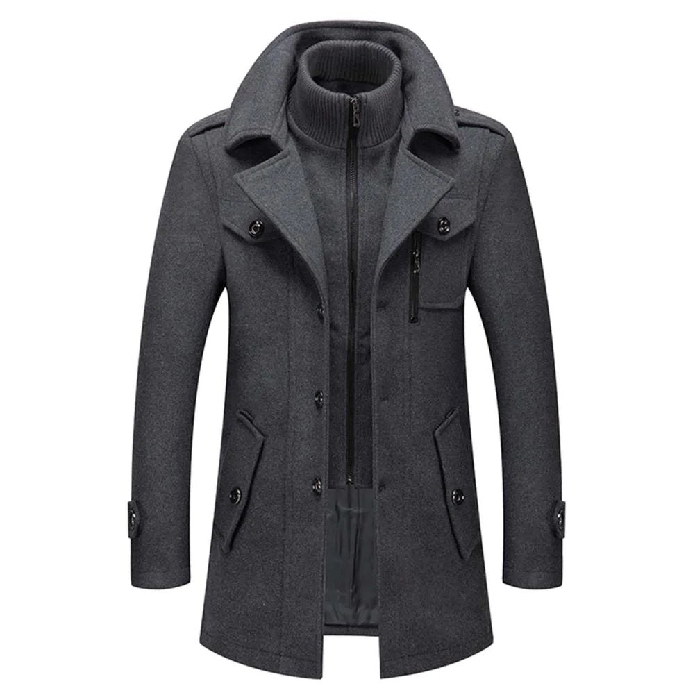 Men's Winter Coat – Stylish Peaky Blinders Wool Jacket With Multiple Pockets