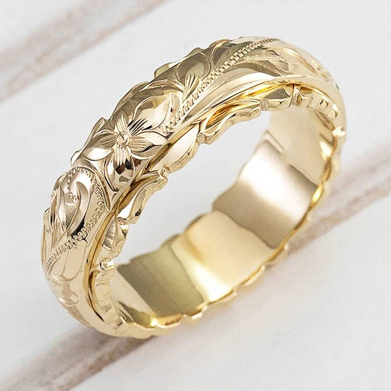 Vintage Gold Flower Ring – Handcrafted Elegant Floral Statement Jewelry