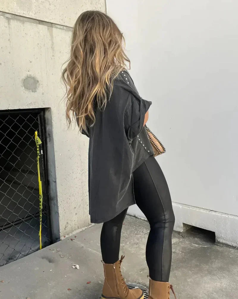 Studded Oversized Tee - Comfortable Cotton Classic Shirt With Stylish Fit