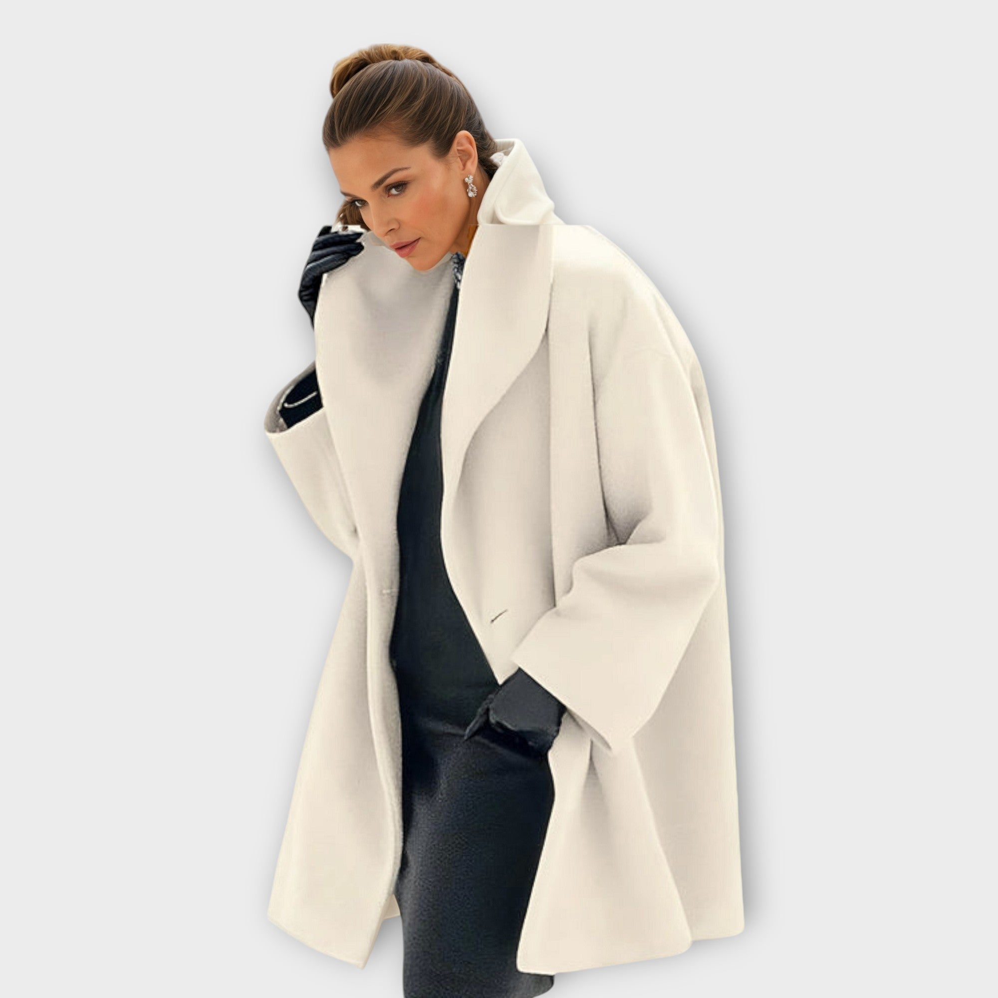Luxury Wool Jacket – Windproof Wool Coat With Shawl Collar, Warm Winter Wear