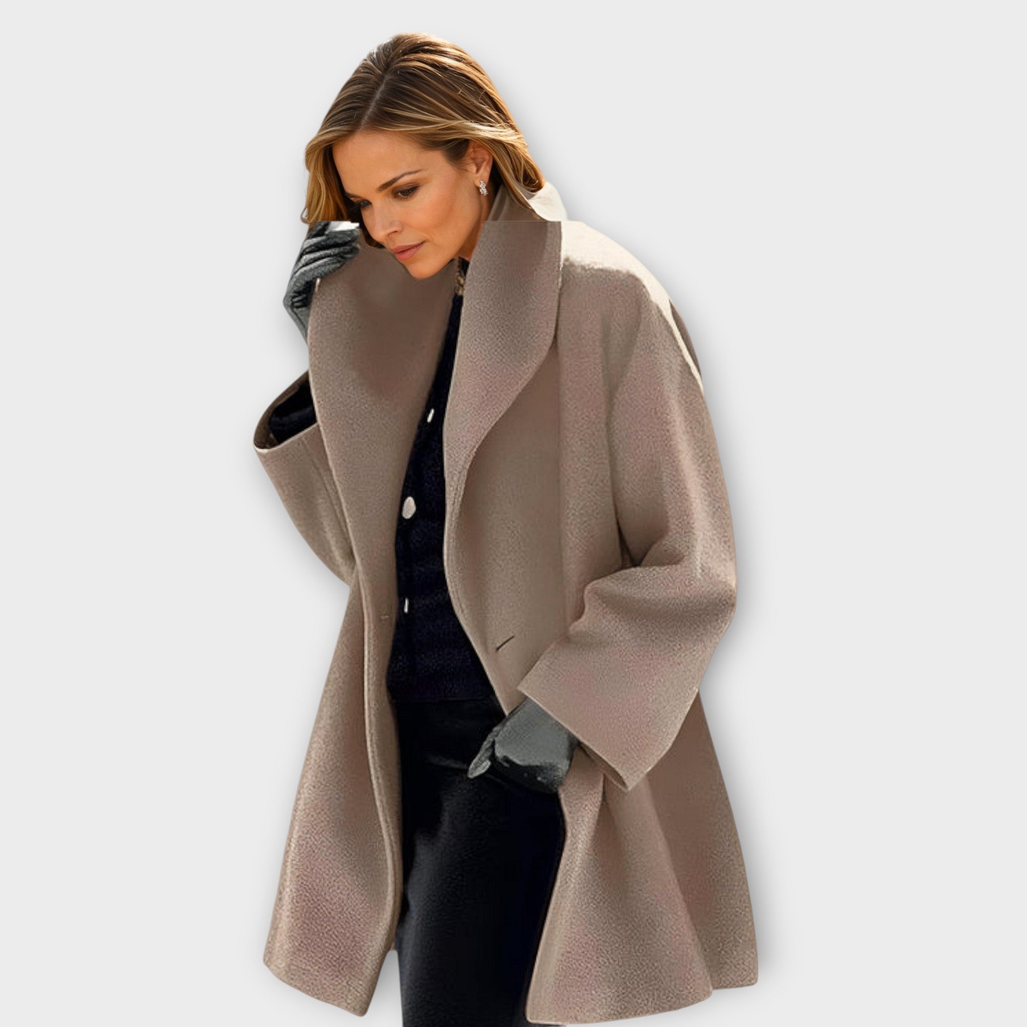 Luxury Wool Jacket – Windproof Wool Coat With Shawl Collar, Warm Winter Wear