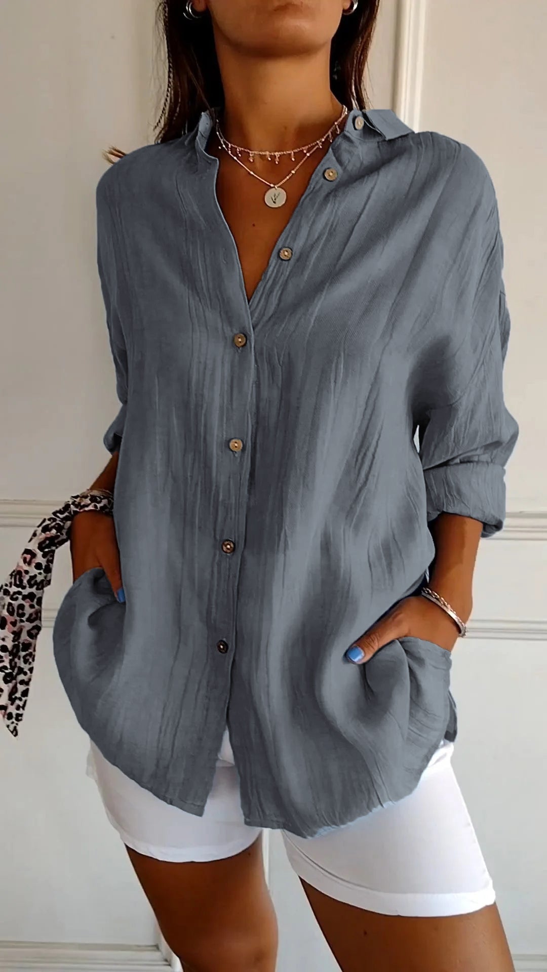 Elegant Pleated Shirt – Stylish Pleated Design | Premium Cotton Blouse