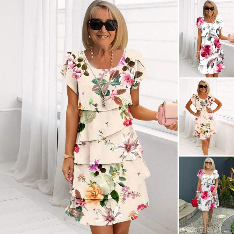 Floral Elegance Dress – Women's Maxi Dress With Romantic Floral Print & Flowing Silhouette