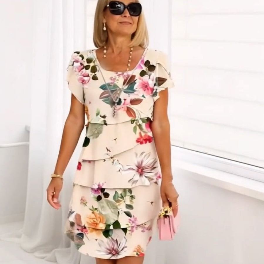 Floral Elegance Dress – Women's Maxi Dress With Romantic Floral Print & Flowing Silhouette