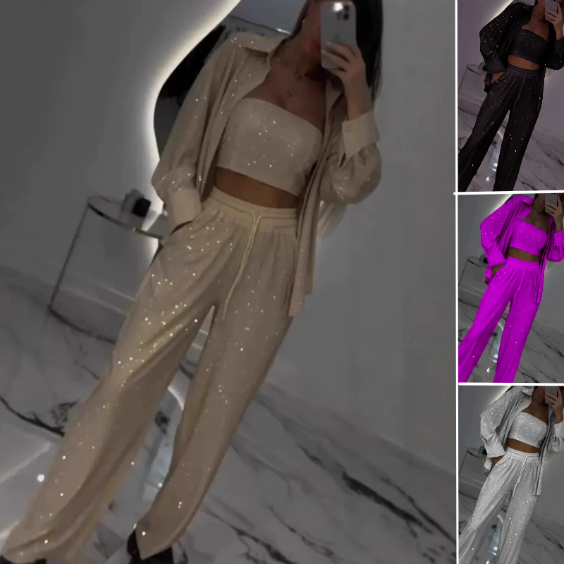 Wide-Leg Blazer Set – Casual Blazer Set For Autumn Winter With Sleek Style And Modern Elegance