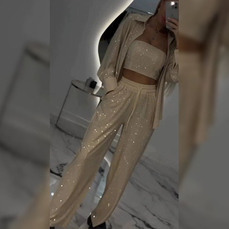 Wide-Leg Blazer Set – Casual Blazer Set For Autumn Winter With Sleek Style And Modern Elegance