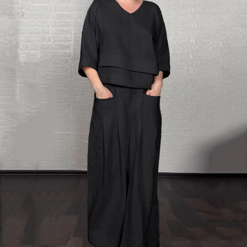 Casual Summer Set – Lightweight Cotton Linen Two-Piece Outfit | Breathable Fabric