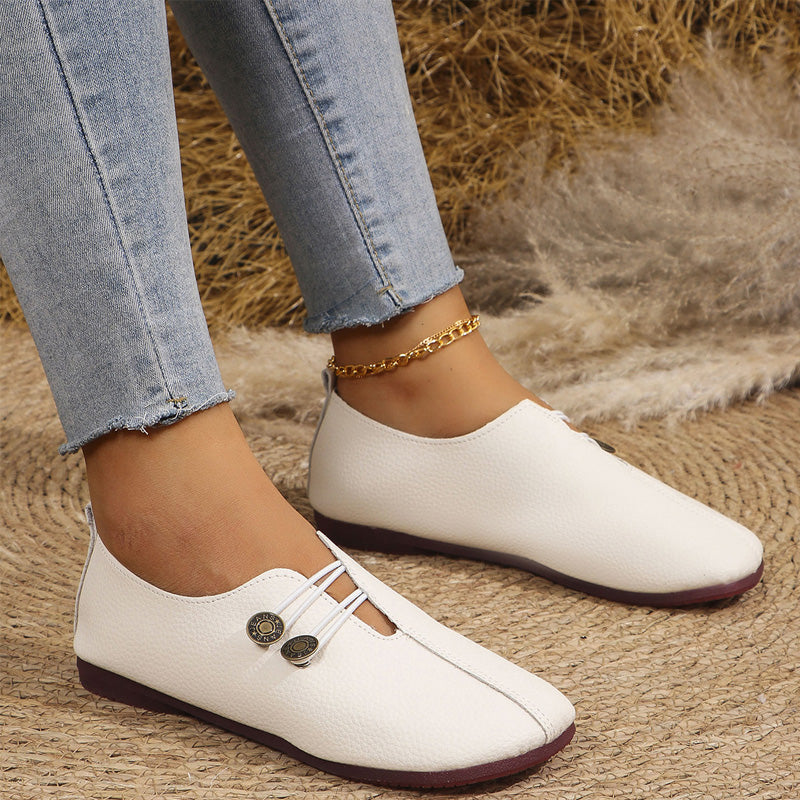 Comfort Flats For Women – Lightweight Vegan Leather Slip On Flats With All Day Cushion Support