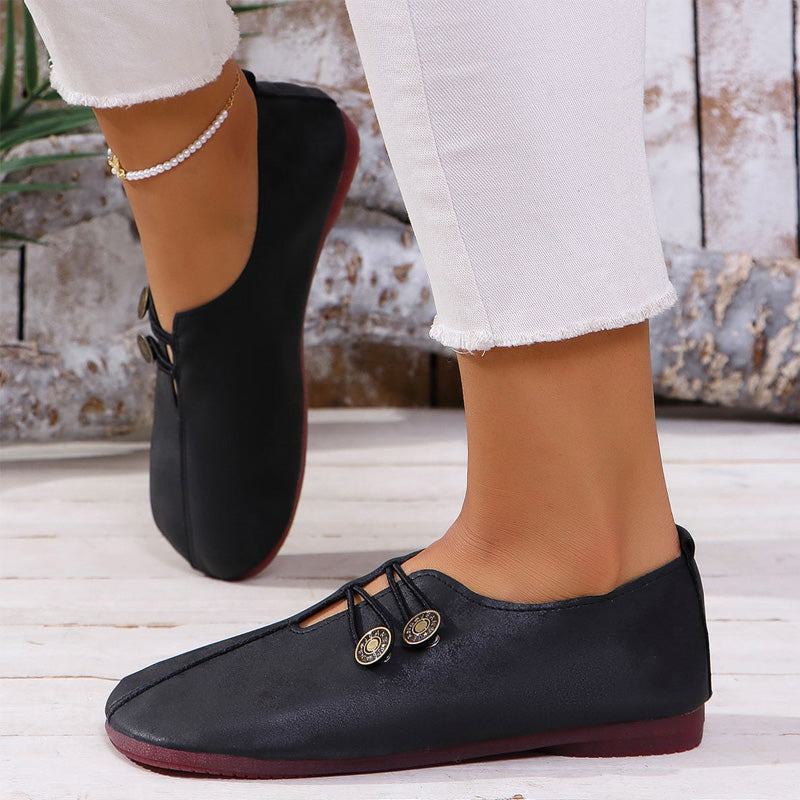 Comfort Flats For Women – Lightweight Vegan Leather Slip On Flats With All Day Cushion Support