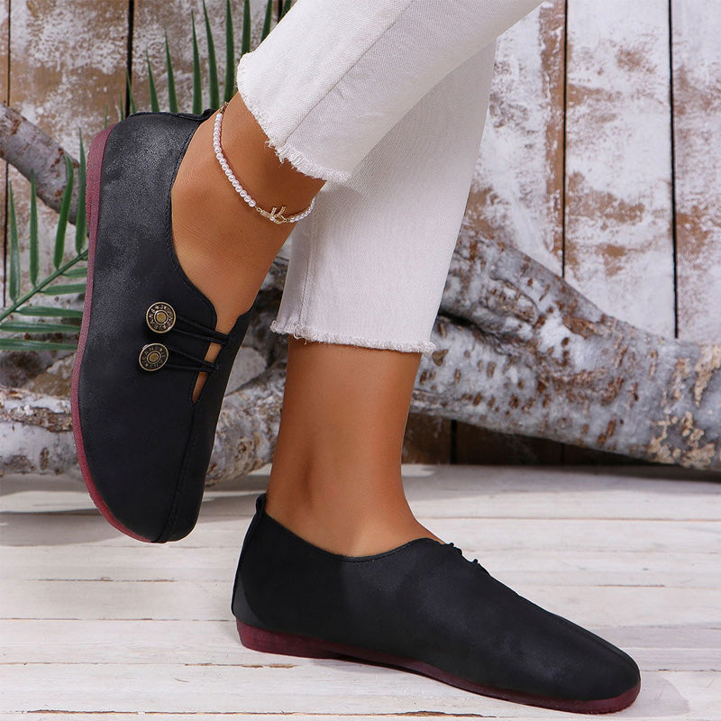 Comfort Flats For Women – Lightweight Vegan Leather Slip On Flats With All Day Cushion Support