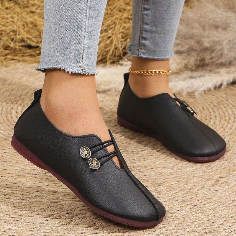Comfort Flats For Women – Lightweight Vegan Leather Slip On Flats With All Day Cushion Support