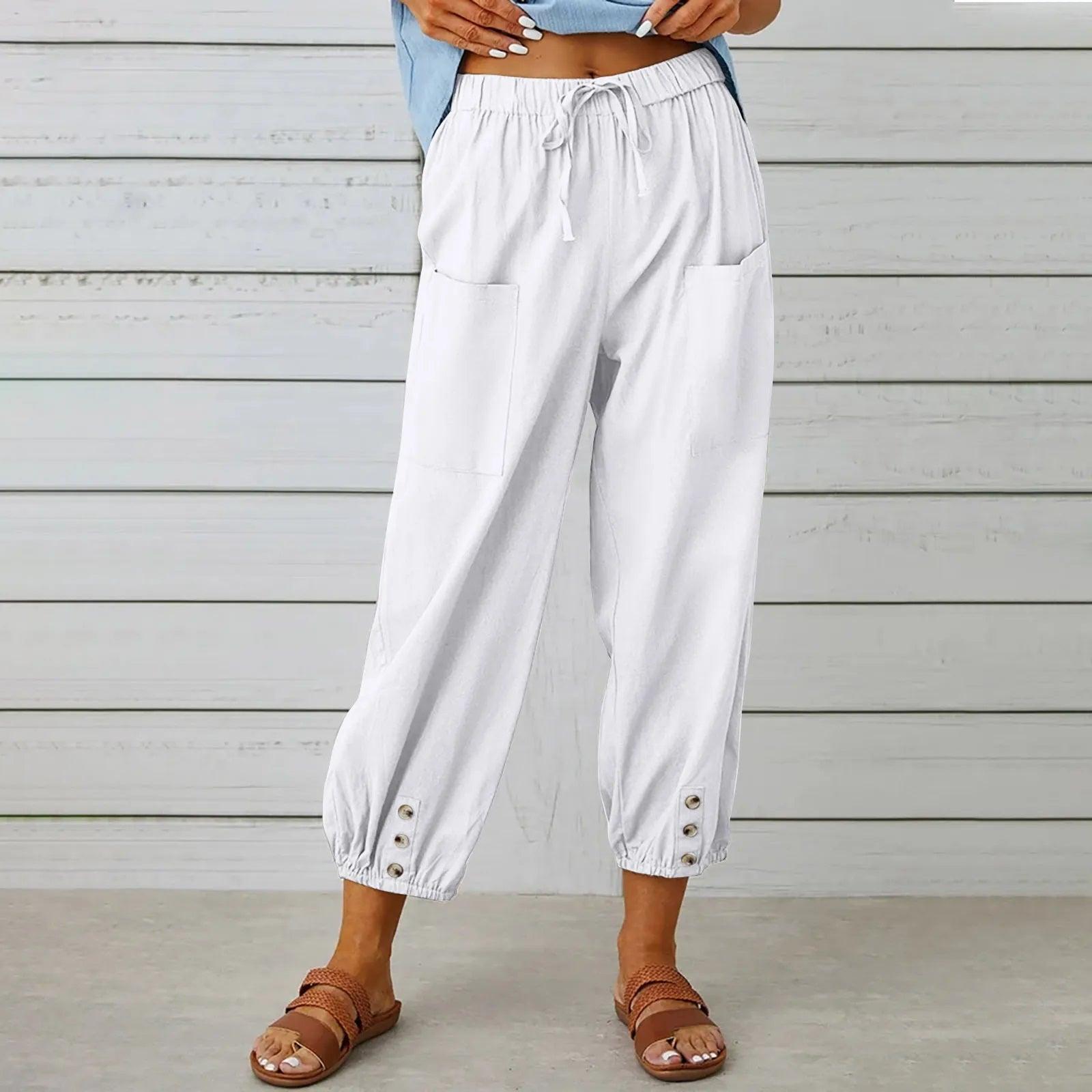 Women's Wide Leg Pants – Breathable Fabric Capri Pants With Relaxed Fit & Flowy Silhouette