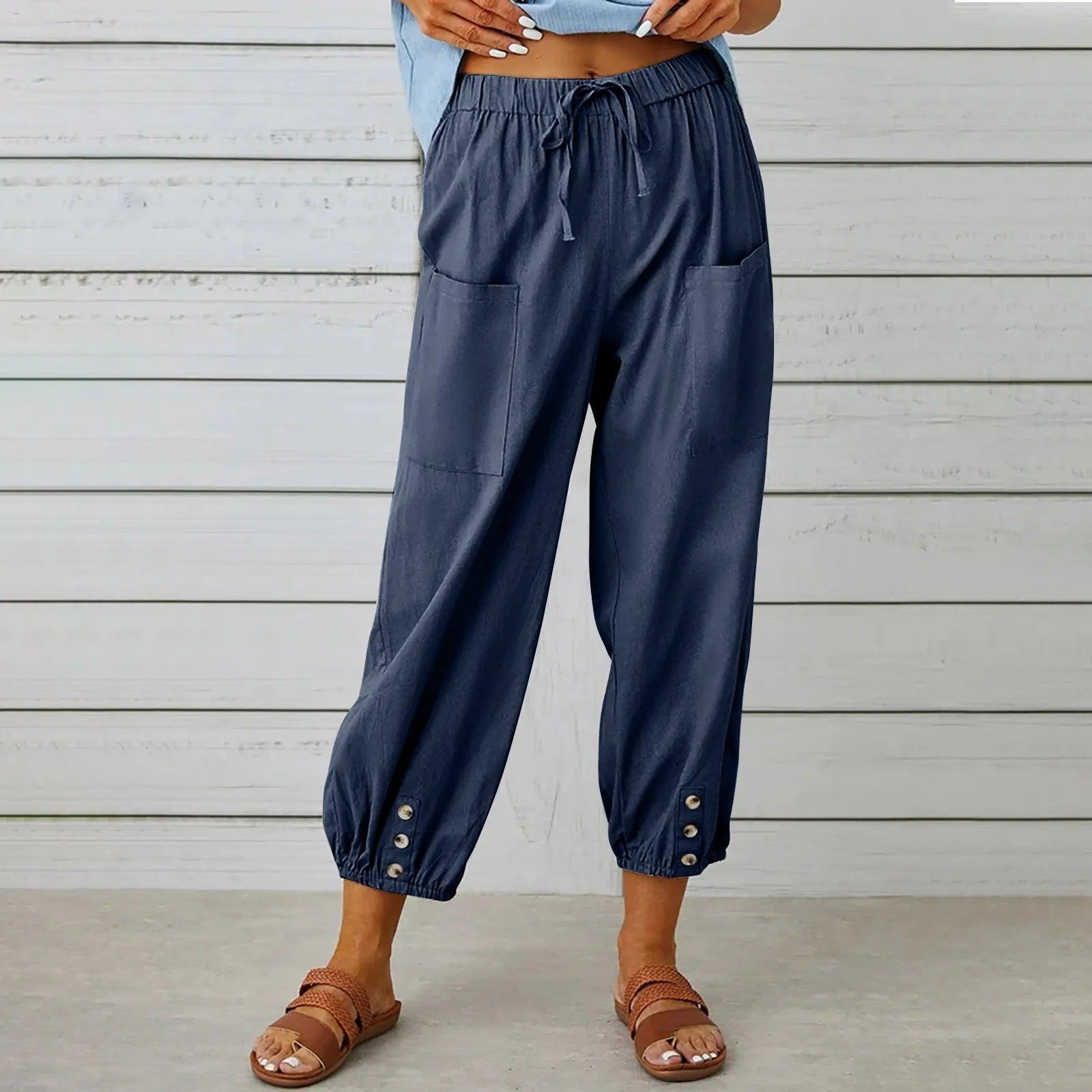 Women's Wide Leg Pants – Breathable Fabric Capri Pants With Relaxed Fit & Flowy Silhouette