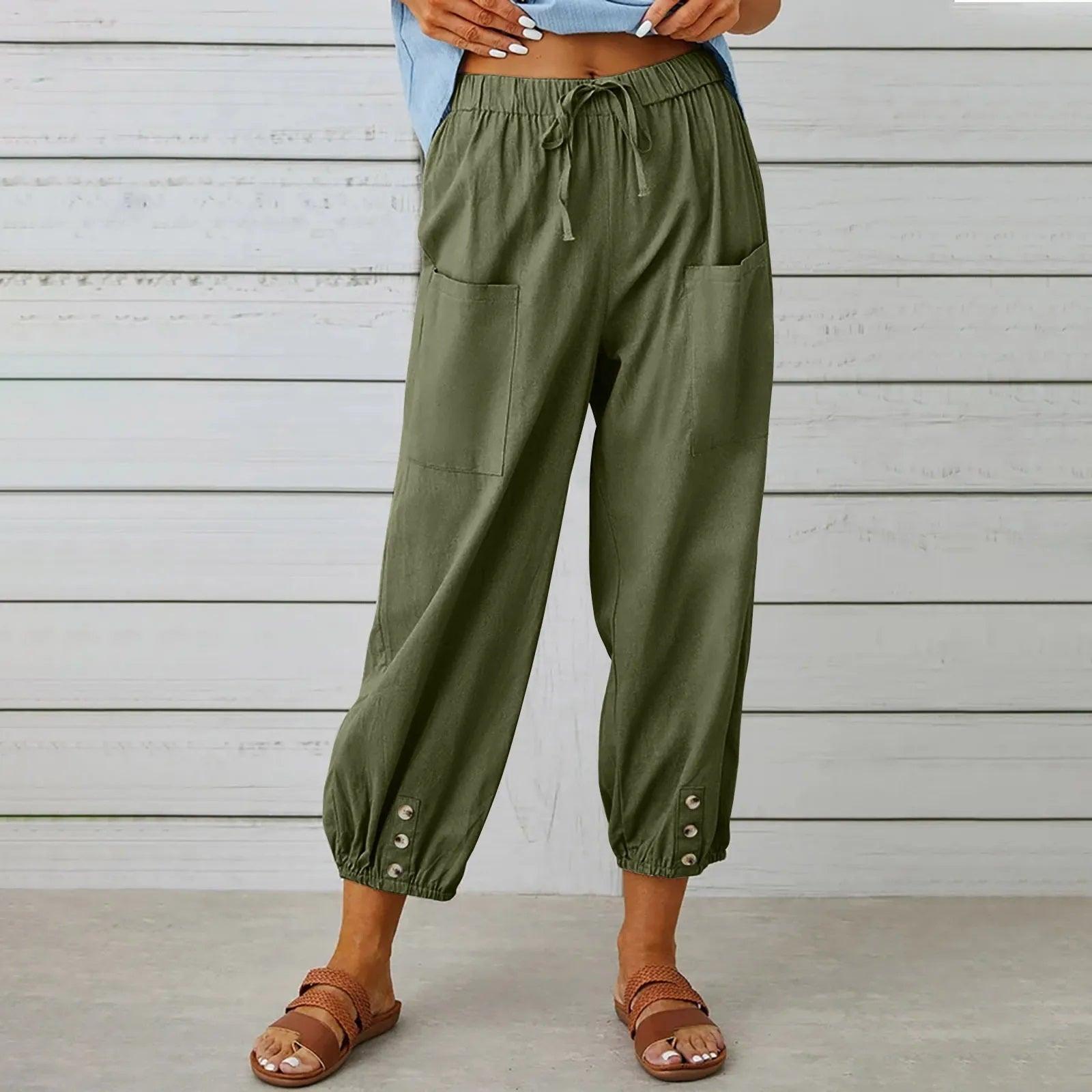Women's Wide Leg Pants – Breathable Fabric Capri Pants With Relaxed Fit & Flowy Silhouette